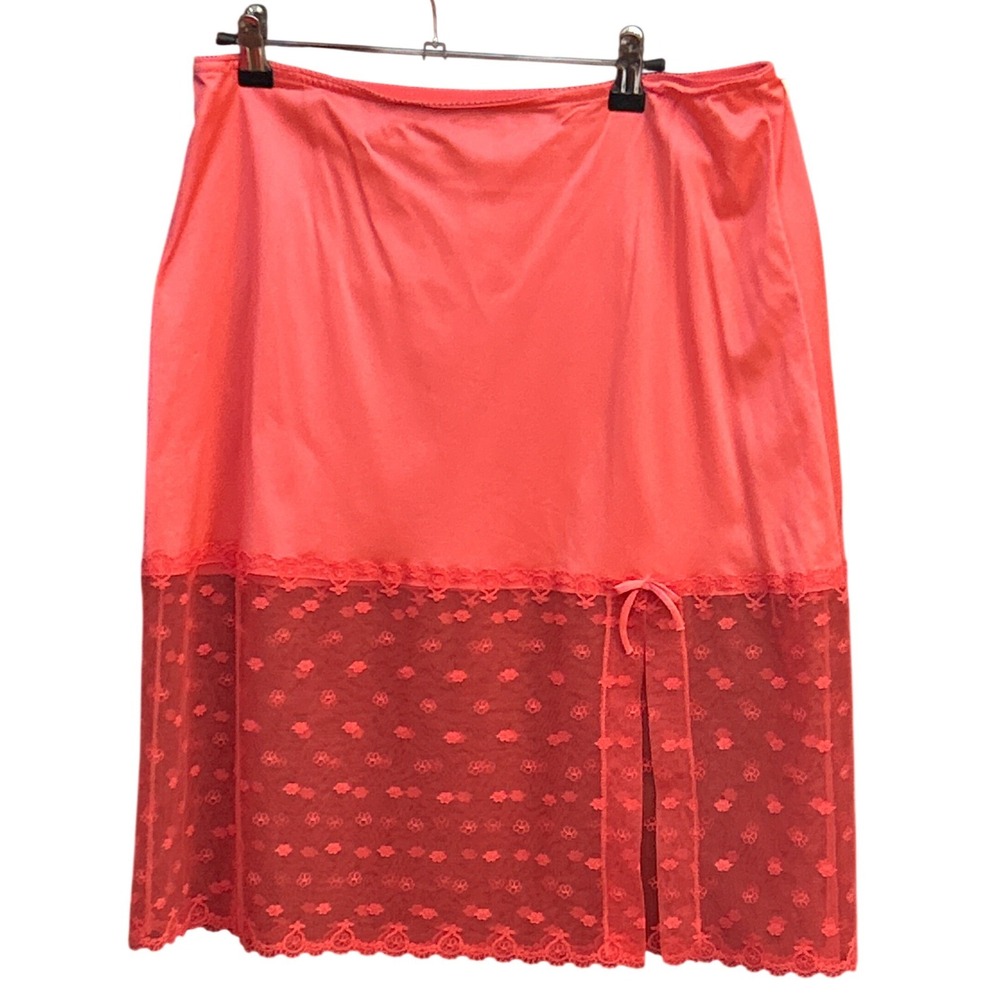 Vintage Gossard Artemis Half Slip Skirt Coquette Balletcore coral Lace Slit M